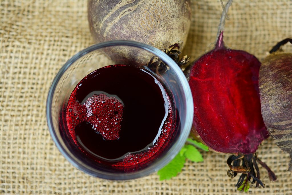 Beetroot juice and fresh beetroot