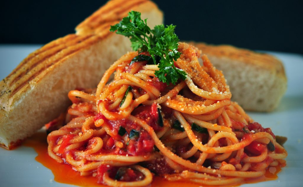 Pasta and bread